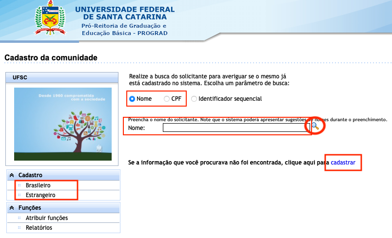 Cadastro Comunidade - Cadastros