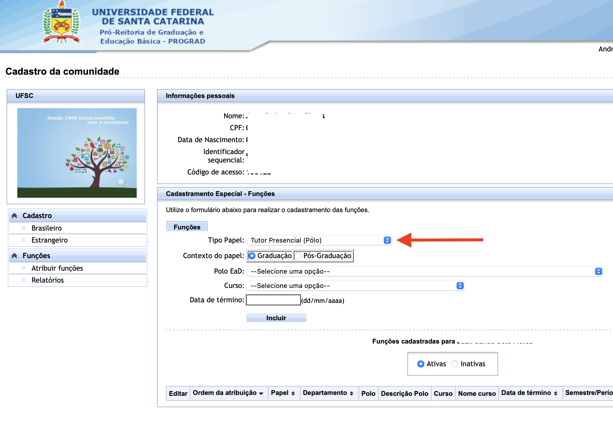 Cadastro Comunidade - Tutor Polo